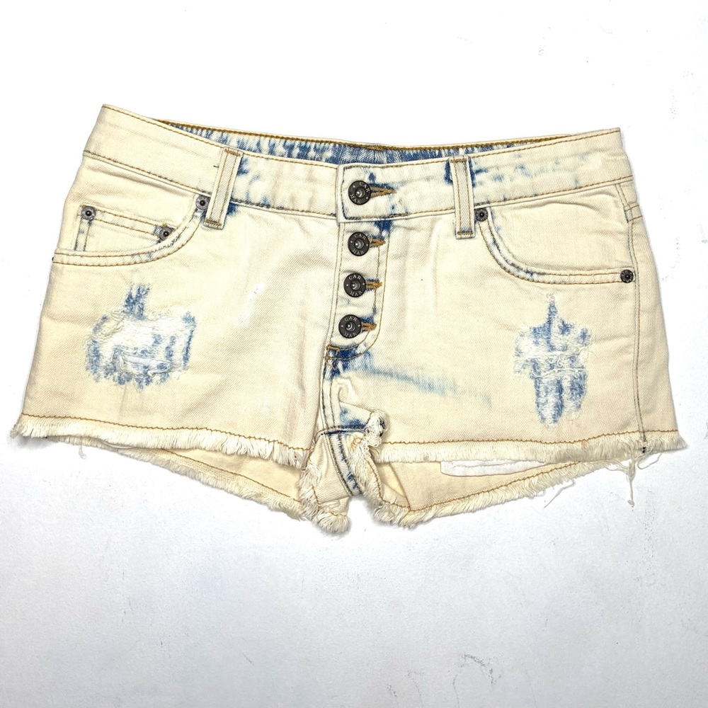 Carmar Reverse Bleached Button Fly Denim Shorts - image 1